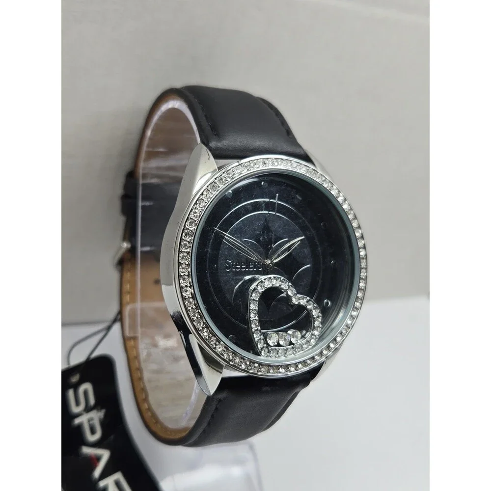 Pittsburgh Steelers Sparo NFL Womens Beat Watch Rhinestone Heart Fan New Battery